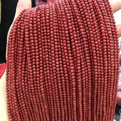 Natural Coral Beads Round Shape Red Loose Coral Beads Fashion for Making Women DIY Jewelry Necklace Bracelet Gift Size 3mm