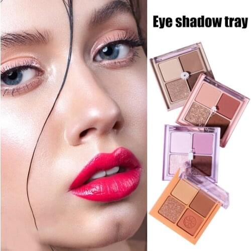 Waterproof Eye Shadow Palette Bright Makeup 4 Colors Shiny Cosmetics For Girls And Women SUB Sale