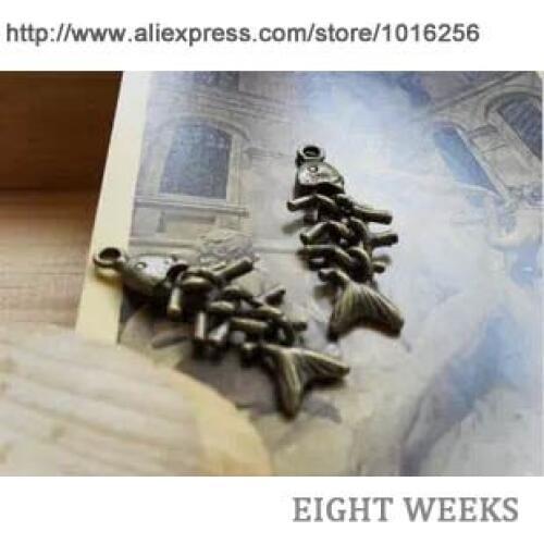 Zinc alloy pendant jewelry accessories diy handmade material charms fish bone