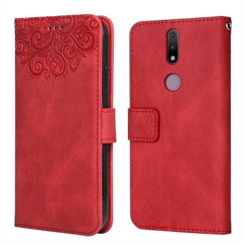 Luxury Leather Case for Nokia 2.4 Flower Embossing TA-1277 TA-1275 TA-1274 TA-1270 Wallet Flip Phone Case for Nokia2.4 Cover