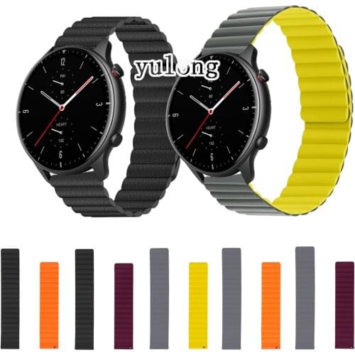New Magnetic Loop Silicone Watch Strap Band For Huami Amazfit GTR 42mm 47mm Smart Watch 22mm Wrist band for GTR2 straps