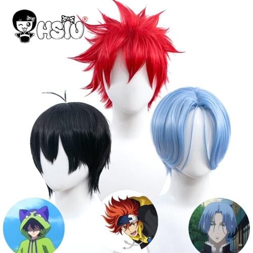 SK∞ Langa Reki Miya Cosplay Wig Anime SK EIGHT cosplay「HSIU 」 red/black Short Hair+Free wig Fiber synthetic wig SK8 the Infinity