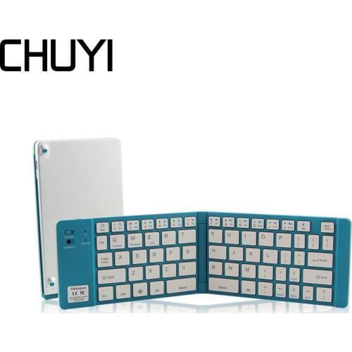 CHYI Bluetooth Folding Keyboard Portable Foldable Gaming Keyboard Mini Rechargeable Wireless Keypad For Ipad Tablet Phone Laptop