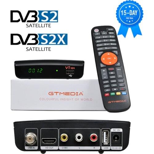 GTmedia V7 S2X FTA DVB-S2/S2X EPG Auto CS Satellite Receiver TV Box PVR Media Player HD Satellite Decoder Receptor Wifi Youtube