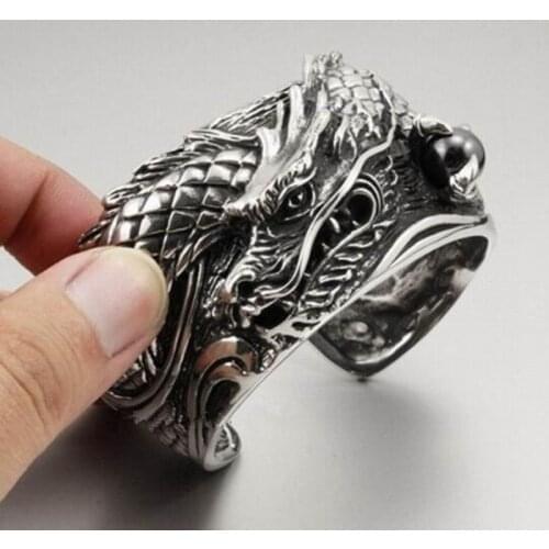Domineering Huge Heavy Dragon Bangles Bracelet for Mens Bangle Motorcycle Party Biker Jewelry Punk Party Bangle