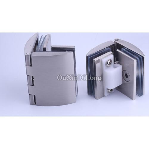 High Quality 4PCS Glass Cabinet Door Hinges Wine / Display Cupboard Cabinet Door Hinges Brushed Glass Clamps for 5~8mm/8~10mm