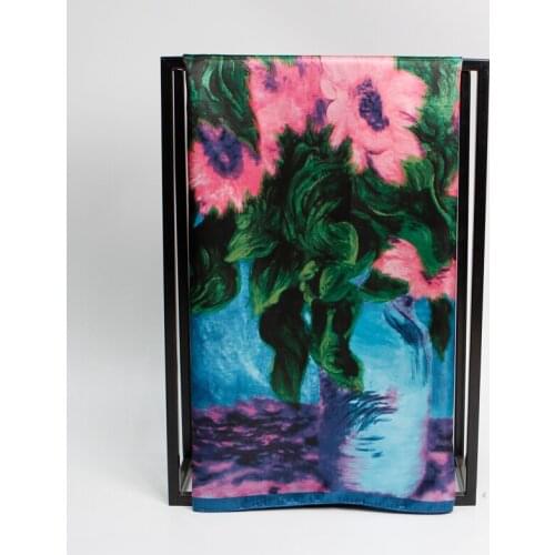 Fashion Kerchief Silk Satin Hijab Scarf For Women Floral Print Hair Scarfs Female 90*90cm Square Shawls Neck Scarves For Ladies