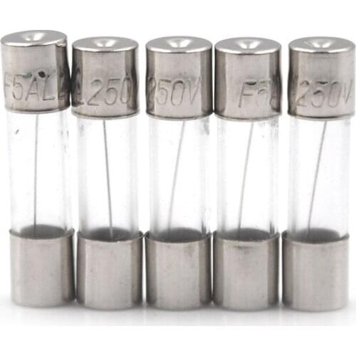 100PCS/lot 5*20 mm 0.5A 1A 3A 3.15A 5A 10A 15A 20A Glass fuse tube