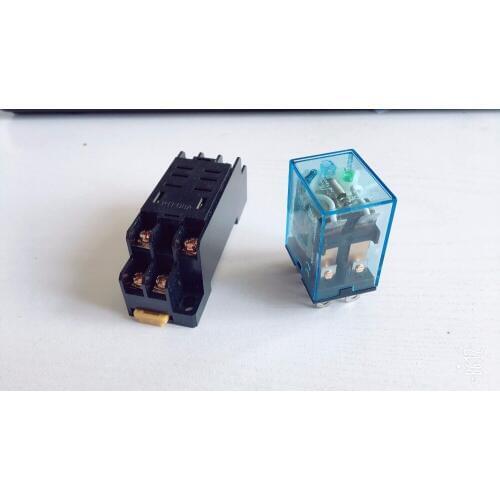 2 Set 12V/24VDC,AC110V/220V Coil Power Relay DPDT LY2NJ HH62P-L JQX-13F 10A With Socket Base