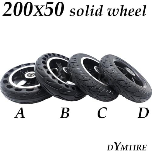 200x50 Wheel Solid Tire Whit Rim for Mini Electric Scooter 8 inch Explosion-Proof High-Quality Rubber Tyre