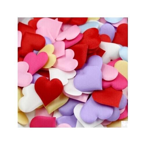 50PCS/bag New Popular Cute Fabric Heart Wedding Birthday party Confetti Table Party Decoration Love Gift
