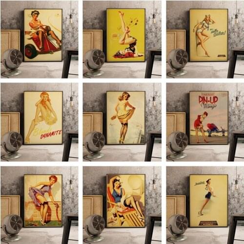 5D DIY Diamond Painting American Pin up Retro Cross Stitch Kit Diamond Embroidery Sexy Lady Rhinestone Art Embroidery Home Decor