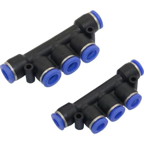 6mm 8mm 5-Way Pneumatic Connector Slip lock Quick Couplings Out Diameter 6/8mm Pipe Interface Adapters Home Improvement Fittings