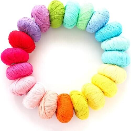 8 Strands 50g/Ball 100% Cotton Multi Purpose Anti-pilling Home Sewing Supplies Soft Colorful DIY Hand-knitted Sewing Supplies