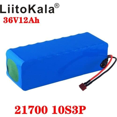 LiitoKala 36V battery 21700 4000mah 10S3P 12Ah battery pack 500W high power battery 36V 12000mAh Ebike electric bicycle BMS