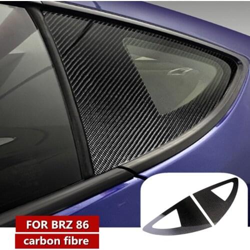 Carbon Fiber Auto Stickers Rear Triangular Window Panel Decorative Covers Trim For Subaru BRZ Toyota 86 2013-2020 Accessories