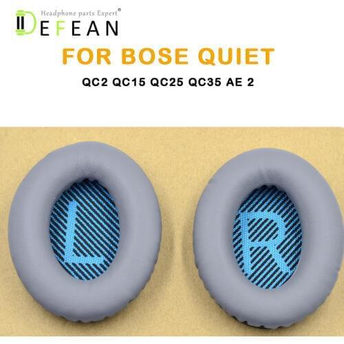 Defean 1 pair Dark gray(Blue-LR) Replacement Ear Pads EarPads For Bose QC2 QC15 QC25 QC35 AE 2 2i 2w SoundTrue Headphones