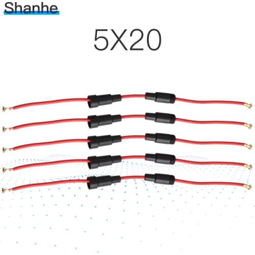 F103-C 5*20 Glass fuse holder Screw Type 5X20mm with 22 AWG Wire Cable Fuse Holder Fuse link