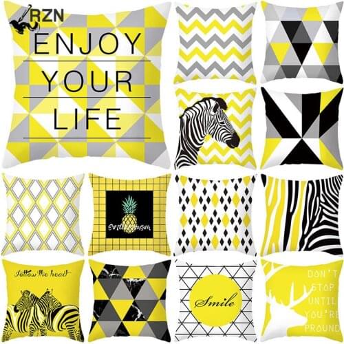 Geometric Deer Pattern Decorative Cushions Pillowcase Polyester Cushion Cover Throw Pillow Sofa Decoration Pillowcover 40897