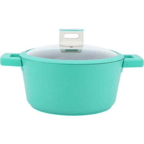 Soup Pots saucepan Soup Pot with Lid Kitchen Aluminum Alloy Non-Stick Cookware Cooking Utensils 24cm Green Saucepan pans