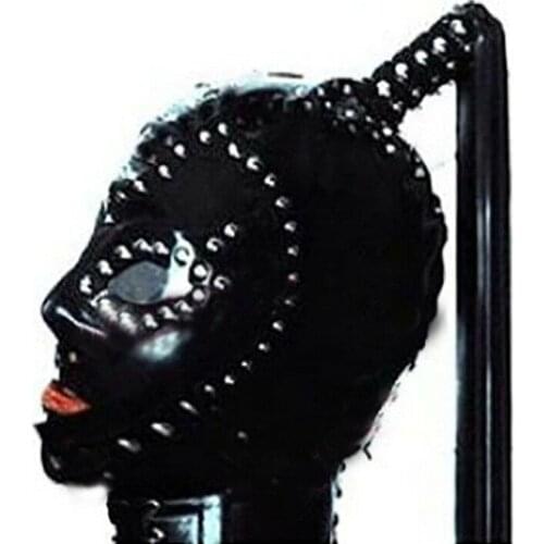 Latex Hood with Transparent Eye Lens and Rivet Decoration Rubber Mask Club Wear sex toys for couples bdsm mask bdsm sex fetish