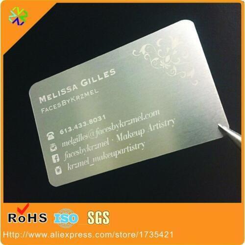Custom engraved metal business card