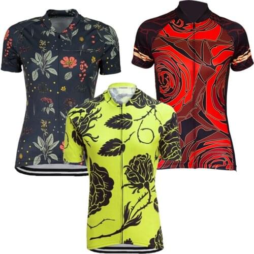 Flower New Cycling Jersey Ms Short Sleeve Road Bike Wear Cycling Clothing Outdoor Bicycle Clothes Cajastur