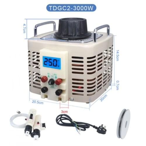 All-copper single-phase 220V voltage regulator/transtat 2000W TDGC2-2KVA 0-250V adjustable transformer