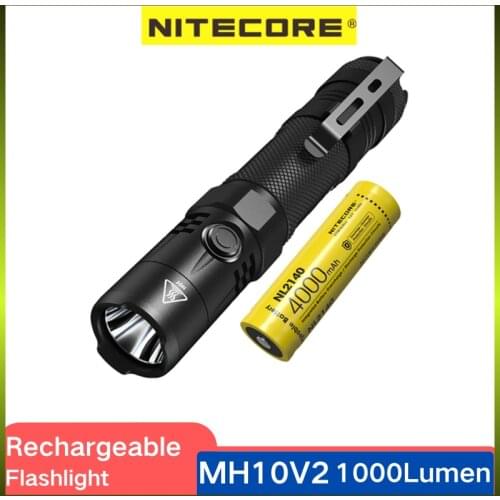 Original NITECORE MH10 V2 Rechargeable Flashlight Hard Light 1200 lumens With CREE XP-L2 V6 LED Include 4000mAh Battery