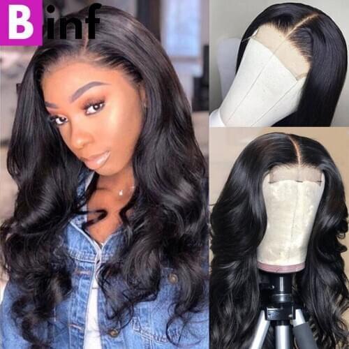 Body Wave Wig 4x4 Lace Closure Wig 150% Density Closure Wig With Baby Hair Brazilian Remy Human Hair Wig For Black Women