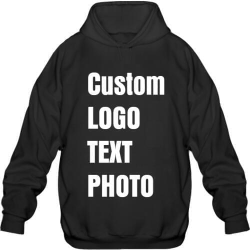 Custom Personalised Mens Hooded Sweatshirt Print LOGO/TEXT/PHOTO S-3XL