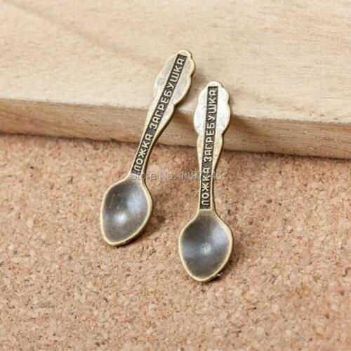Charm Pendant Spoon Various Antique Zinc Alloy Pendant Vintage Tableware Spoon Charms DIY for Jewelry making Wholesale