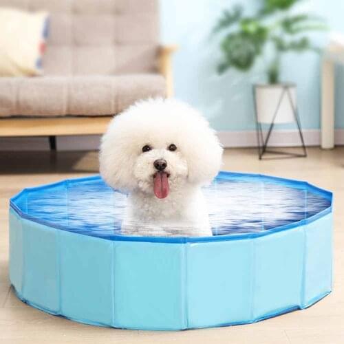 Foldable Dog Swimming Pool Dog Shower Bath Pool House Bed Garden Summer Bathing Tub Collapsible Bathtub for Dog Cats Pets