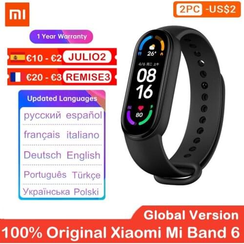 Reloj Inteligente Hombre Xiaomi Mi Band 6 Sport Wristband Fitness Tracker Bluetooth 1.56 " Amoled Smart Band 5 Color Bracelet
