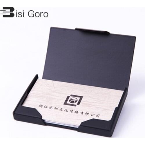 BISI GORO RFID Blocking Smart Wallet Metal Business Card Box 2021 Fashion Name Card Case Different Pattern Credit Card Holder