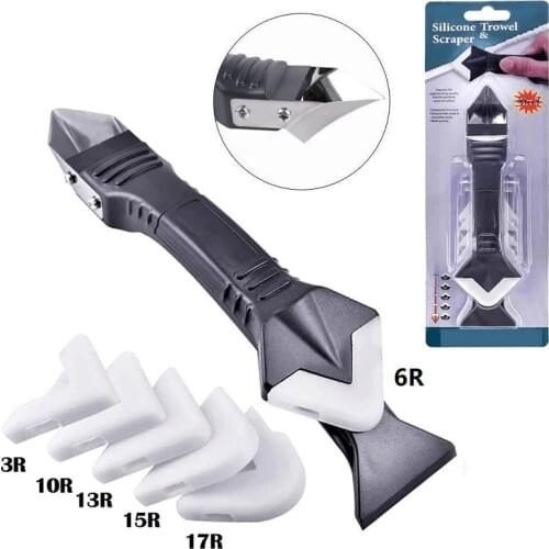 Glass Glue Angle Scraper Corner Caulking Set Stainless Steelhead Trowel Surface Cleaning Blade Silicone Remover Seam Repair Tool