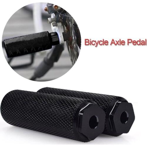 2 X BMX MTB Bike Bicycle Axle Pedal Alloy Foot Stunt Pegs Black Cylinder Mtb Anti-Slip Bicycle Pedal Front Rear Axle Foot Pick