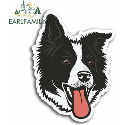 EARLFAMILY 13cm x 13cm for Fun Border Collie Sheep Dog Funny Car Stickers Anime Vinyl JDM Waterproof Cartoon Oem Accessories