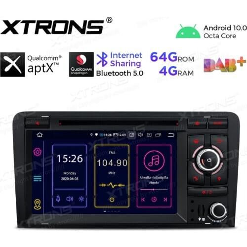 XTRONS Android 10.0 Qualcomm Bluetooth 5.0 Car Radio Stereo DVD Player GPS OBD TPMS For Audi A3 8P 2003-2012 S3 8P RS3 Sportback