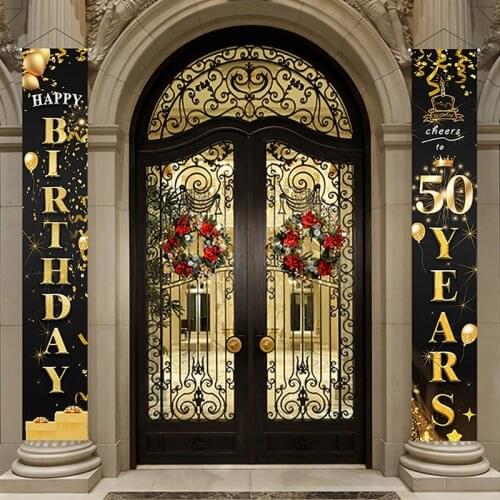 Birthday Door Curtain 50th Birthday Party Decorations Anniversary Party Supplies Adult 30 40 50 60 70 80 Year Birthday Party