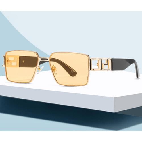 2021 NEW High quality luxury brand sunglasses Square Metal frame Women men Gradient lens sun glasses UV400 5088