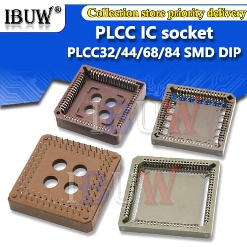 10PCS PLCC IC socket PLCC32 PLCC44 SMD DIP PLCC Socket adapter