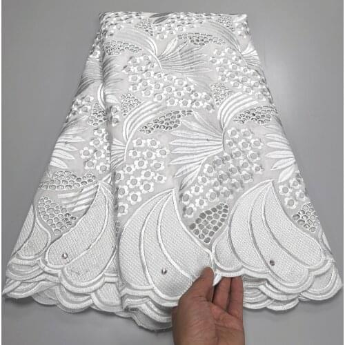 5yards African Dry Lace Fabric High Quality 100%Cotton Lace French Lace Fabric With Stones Swiss Voile Lace In Switzerland