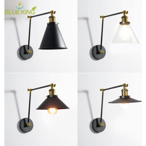 American Loft Wall Lamp double Arms Wall sconce Adjustable Metal Led Wall Light home lighting for Bedroom Restaurant
