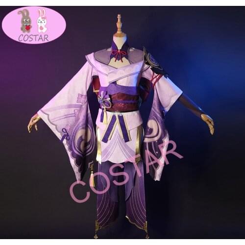 Anime! Genshin Impact Shogun Raiden Combat Gear Lovely Uniform Cosplay Costume Halloween Party Role Play Suit For Women 2021 NEW