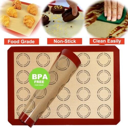 Non-Stick Silicone Macaron Baking Pad Oven Mat Rolling Dough Pads For Cake Cookie Silicone Mat Pastry and Bakery Accessories
