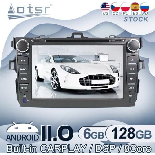 Android 11 For Toyota Corolla 2007-2013 Car Radio GPS Navigation Multimedia Video Player Stereo Audio Head Unit CD Tape Recorder