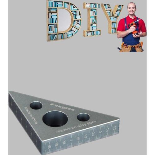 Free shipping Aluminium Alloy measuring tool,Woodworking ruler,tool for wood carving Carpentry triangle Metric Imperial