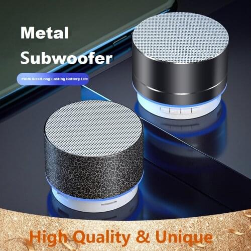 2021 Bluetooth Speaker Mini Wireless Loudspeaker Crack Portable Subwoofer LED Light MP3 Music Support FM Radio/U Disk/TF Card