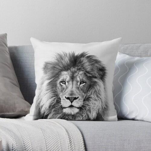 Pillowslip Lion Throw Pillow 100% Cotton Decor Pillow Case Home Cushion Cover 45*45cm